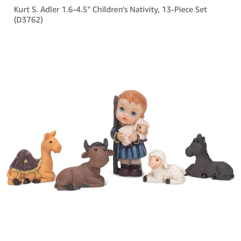 NEW Kurt S Adler‎ 13 Piece Childrens Nativity Set D3762 Multicolor Christmas